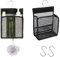 LINTRA Porta Mollette Bucato, Confezione da 2 Portamollette da Bucato, Nero Sacchetto per Facile da Appendere per Mollette da Bucato, Borse per Mollette con Ganci per Mollette, Bagnoschiuma, Cosmetici