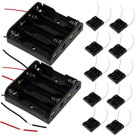 CIYODO 12pcs Battery Holder Box for Classroom Model Making Compact Plastic Battery Storage Case