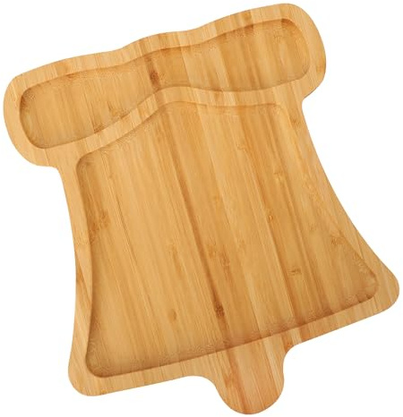 Pequeña Bandeja navideña de bambú en Forma de Campana 25x22x1,5cm– Bandeja de Servir para Aperitivos, Galletas y decoración Festiva