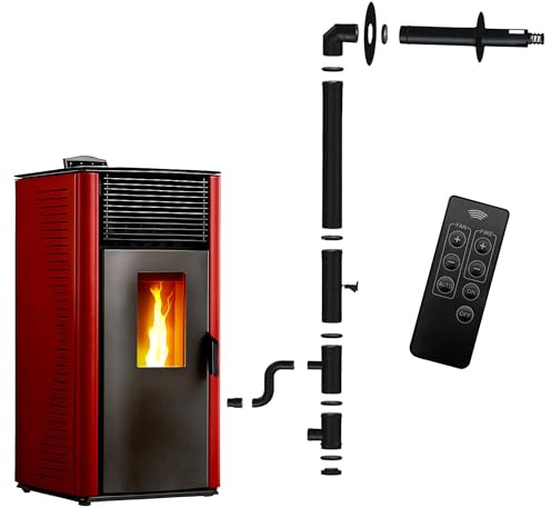 Stufa a pellet impermeabile Anita 15 kW Bordeaux Sannover + kit di installazione completo