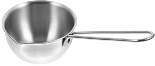 Gatuida Stainless Steel Saucepan Small Cooking Pan with Internal Scale Lightweight Portable Milk Pan for Gas and Induction Stove with Ergonomic Long Handle