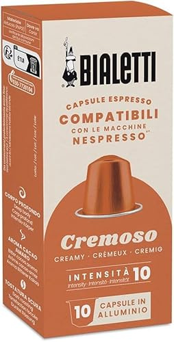 Bialetti Café Capsules compatibles Nespresso® - Cremoso - 10 Capsules (Lot de 5)