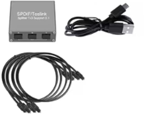 Bosiyrggrl Digitaler Audio-Splitter 1X3 SPDIF Toslink Optischer 3-Wege-Adapter Unterstützt LPCM 2.0 DTS -AC3 für TV/Verstärker
