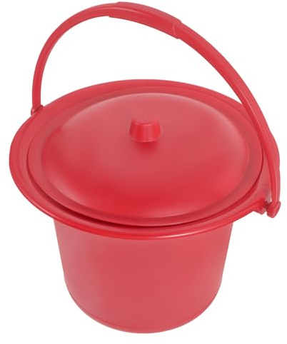 Alipis Pot de Chambre Portable Émaillé Couvercle pour Adultes, Seau Nuit Isolant les Odeurs, Usage Domestique et Camping Pratique