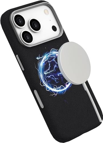 eSTUFF Infinite (GRS) Venice iPhone 17 Pro Black Leather Magnetic, ES67160029