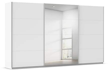 Rauch Möbel KULMBACH, Schwebetürenschrank, Farbe Weiß, Breite 360 cm | Kleiderschrank mit Schwebetüren, Schiebetüren, 3-türig, mit Spiegel, Zubehör Classic, Schlafzimmer, Jugendzimmer, Garderobe