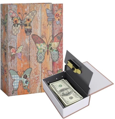 YPLANGENT Coffre-fort avec serrure à combinaison, 18 x 11,5 x 5,6 cm, cachette secrète, livre caché avec compartiment secret, adapté pour ranger clés, argent et bijoux