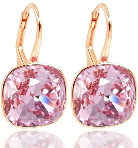 NOBEL SCHMUCK Ohrringe Rosegold Light Rose Markenkristalle aus Österreich 925 Silber