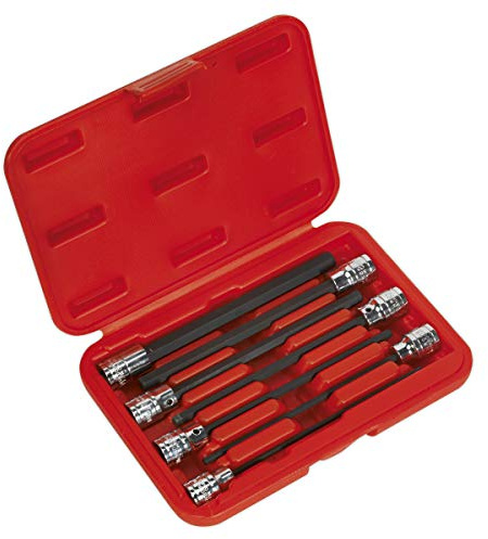 Sealey Ak62255 Hex Socket Bit Set 7Pc 3/8Sq Drive 150Mm Metric