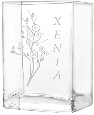 polar-effekt kleine Blumenvase Vase Personalisiert mit Gravur - Geschenkidee zur Hochzeit oder Muttertag - Motiv Kirschblüten