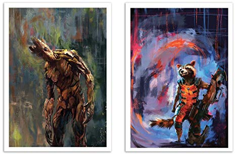 Wall Editions 2 Art-Posters 30 x 40 cm - Duo Groot and Rocket - Wisesnail
