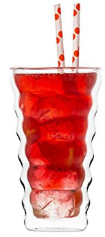 YEM 6 x 350ml doppelwandige Thermo-Gläser, für Latte Macchiato, Cocktails, Desserts, Tee Glas-Set, Doppelwandgläser, Honey