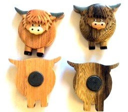 Wooden Highland Cow Magnet (1 SUPPLIED)