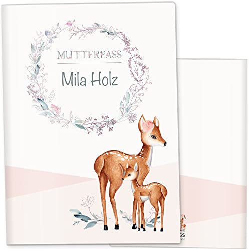 OLGS Mutterpasshülle Rehkitz Gloria, Kunststoff Schutzhülle für Mutterpass, Schwangerschaft, Hülle ohne Personalisierung