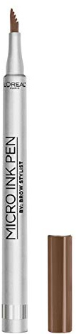 L'Oreal Paris Micro Ink Pen by Brow Stylist, Longwear Brow Tint, Hair-Like Effect, Up to 48HR Wear, Precision Comb Tip, Light Brunette, 0.033 fl; oz.