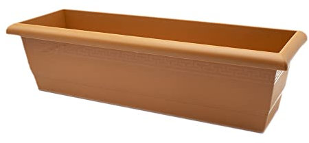 CABLEPELADO Jardinera plástico, Jardinera para balcón, Macetero Rectangular, Maceta Rectangular, Apto balcón, jardín, Patio, Interior o Exterior (Marrón, 60 cm)