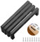 MEEQIAO Tiradores Armario Acero Inoxidable 4pcs Matt Negro, con 8Tornillos, Manijas de Morden Plaza de Muebles, para Cocinas, Oficina, Cajones, Gabinete, Armario Empotrado