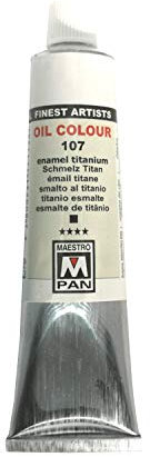 Peinture à l'huile pour artistes 84 couleurs Peinture professionnelle Maestro Pan 45ml Tube (107 Émail Titane Blanc)