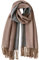 CLELLA Schal Damen Warm Herbst Doppelseite Baumwolle mit Quasten Weiche Großer Deckenschal Mehrweg (braun+grau)