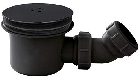 Nuie STW002 Modern Bathroom Easy Clean Fast Flow Shower Waste, 78mm, Matt, Satin Black