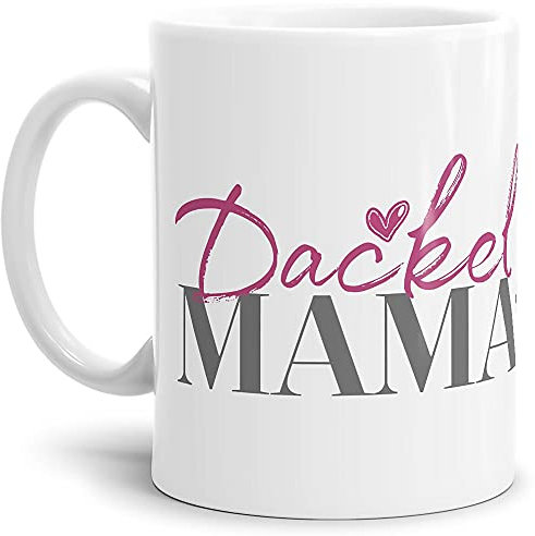 PfotenSchild Tasse für Hundebesitzer - Hunderassen Mama - Persönliche Geschenkidee - Hundetasse für Hundemamas Dackel- 300 ml