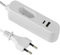 Electraline 62654, Elektrische Verlängerung/Europäischer Reiseadapter (Eurostecker Typ C) / Tragbares Schnellladegerät mit 2 USB 3.4A (1 type A + 1 type C), 1.5M Kabel