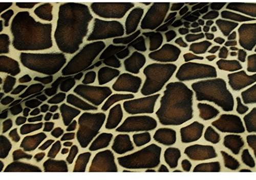 Sanftes Fellimitat, Kuh, Zepra, Tiger, Gazelle, Giraffe, Jaguar, Fantasifell-ca. 155 cm breit-50cm Schritte-Meterware-8 verschiedene Tiermotive (Giraffe klein-1)