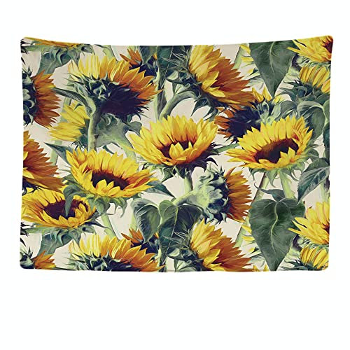 Ulticool - Natur Sonnenblume Retro Blumen - Wandteppich - 200 x 150 cm - Großer Wandteppich - Poster - Vorhang - Dekoration - Leinwand - Malerei - Zubehör Tapestry Divider Schlafzimmer
