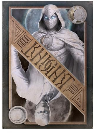 Displate Offiziell Marvel MetallPoster Magnetische Befestigung Inklusive Lizenziert Bilder Hochwertiges Poster Moon Knight - Moon Knight card Poster 45 cm x 32 cm