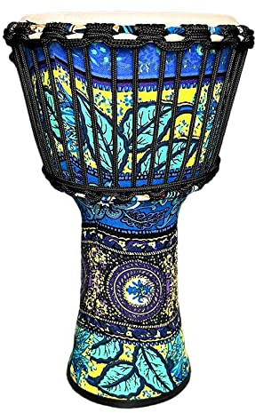 RUOSWTE 21.6 cm Djembe Trommel Bongo Trommel Percussion Musik Schaffell Drum Face Professionelles Tuning Handtrommel (Ahornblau)