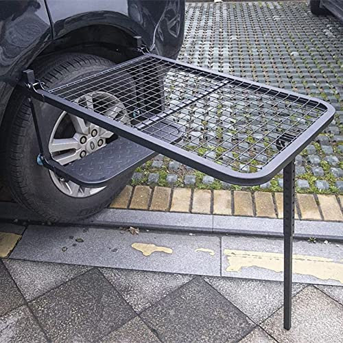 Tragbarer Eisen-Autoreifen-Tisch, Campingtische mit verstellbarer klappbarer Reifenstufe, Rad-Klapptisch, für Wohnmobil, Camping, Outdoor, Abenteuer, Bankett, Picknick,Party,Garten,Grill (84 * 54 cm)