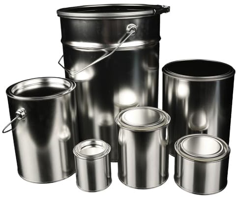 AllorA Leerdose, Blechdose, Farbdose, Lackdose - aus Weißblech - zur Abfüllung von Lacken & Farben (inkl. Deckel) (5 Liter (korrosionsgeschützt))