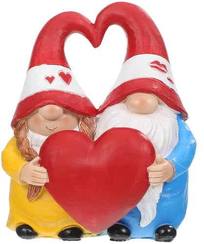 Abaodam Love Gnome Couple Figurine Garden Ornament Wedding Decor Resin Dwarf Statue Valentine's Day