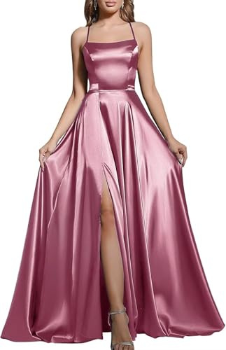 BABYONLINE D.R.E.S.S. Robe de Cocktail Longue Chic avec Fente Dos Nu A-Ligne Femme Longue pour Cérémonie