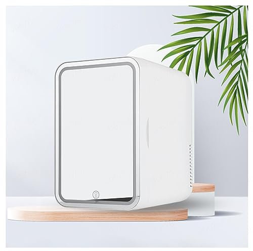 HAZARA Mini Frigo Per Trucchi, 8L,Con Specchio Cosmetico Led Mini Frigo Portatile, Raffreddamento E Riscaldamento,12v/220v Frigo Skin Care, Adatto Per Conservare Cosmetici,White