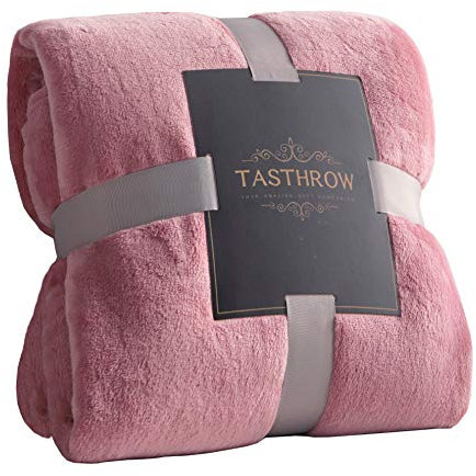 TASTHROW Kuscheldecke, Weiche Fleecedecke Sofaüberwurf, Weich und Warm Tagesdecke Wohnzimmerdecke Couchdecke (Rosa, 230x270cm)