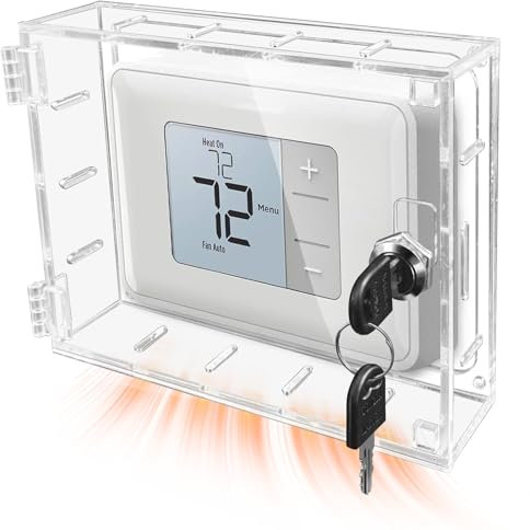 groword Large Thermostat Lock Box Cover with Key, Clear Thermostat Cover Box with Lock Fits All Honeywell Thermostat on Wall, AC Lock Box Cover with Key Fits Thermostats 6.7 H X 5.12 W or Smaller