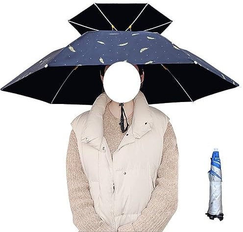 SUQ Faltbare Angelschirm Regenschirmhut, Outdoor Hands Free Schirmmütze, Regenschirm-Hut, Regenschirm Hut klein Sonnenschirm Hut, Sonnenschutzkappe für Outdoor Aktivitäten, Wandern Cam Angel Strand