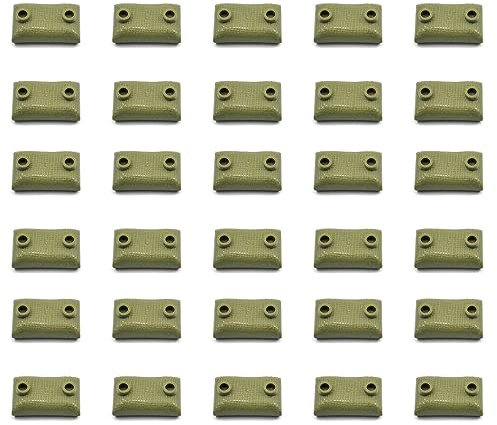 PBrick 30x Custom Sandsäcke Hindernisse Barrieren in olivegrün passend für Creator City Cobi® Kazi® Xingbao®