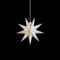 Sterntaler Dekostern | Weihnachtsstern Kunststoff | 9-Zacker Stern | mit Timer | Weiß | 11,5cm | Innen | LED | Batterie