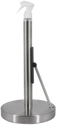 Lckiioy 1 PCS 2 in 1 Paper Towel Holder Countertop Paper Towels Holders Stand Under Cabinet Papertowels Roller with Spray Bottle