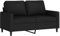 vidaXL Sofa 2-Sitzer, Loungesofa Couch mit Armlehnen Rückenkissen, Wohnzimmersofa Designsofa Metallgestell, Sitzmöbel Zweisitzer, Schwarz Samt