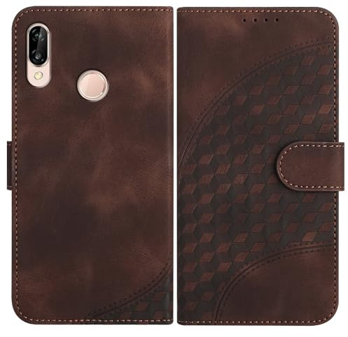 Bxithnr Funda para Huawei P20 Lite con [Ranura para Tarjetas] [Magnético] [Soporte Plegable] Funda Piel Huawei P20 Lite Tipo Libro Wallet Case para Huawei P20 Lite - Marrón