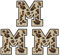 QUARKZMAN Buchstaben M Aufnäher Leopard Bügelbuchstaben M Patch mit schwarzem Rand Aufnäher zum Aufbügeln und Aufnähen 6CM/2,36 Zoll Heißschmelzkleber-Verfahren 3er Pack