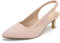 Hoefirm Scarpe col Tacco Donna Slingback Sandali Tacco Gattino Punta Chiusa Pompe Corte Rosa Chiaro Scamosciato 43EU