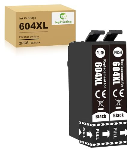 JoyPrinting 604XL Patronen Schwarz für Epson 604 604 XL Druckerpatronen Kompatibel für Expression Home XP-2200 XP-2205 XP-3200 XP-3205 XP-4200 XP-4205 Workforce WF-2910 WF-2930 WF-2935 WF-2950