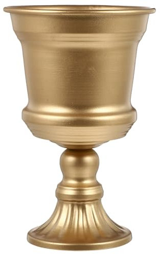 Veemoon Seau À Fleurs en Fer : Mini Pots D'arrangement De Fleurs Vase sur Pied – Décoration De Table À Manger De Bureau pour Fête d'anniversaire De Mariage (Doré)