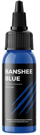 Blue Tattoo Ink by Monsters Ink Tattoo Ink, Banshee Blue 30ml