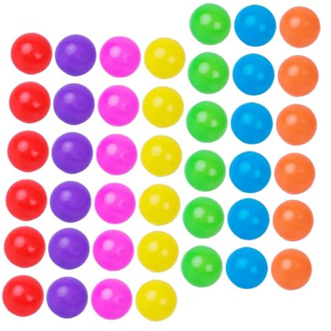VICASKY 100 Pièces Boule De L'océan Balles Colorées pour Piscine à Balles Boules De Balle pour Enfants Piscine Ronde Jeu De Boules Océaniques Déco Plastique Goûter Balle De Jeu Tout-Petit