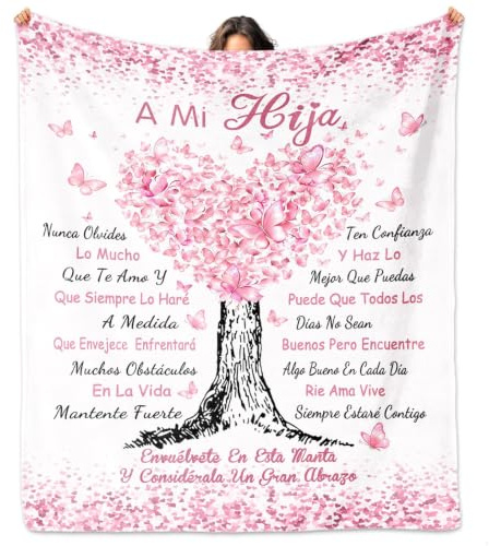 Regalo para Hija, Hija-Decke, 152,4 x 127 cm, Dia De Las Madre Hija Regalos, Regalo De Mamá para Hija, Tochter Geschenke auf Spanisch, Muttertags-Tochter-Geschenke, Regalo De
